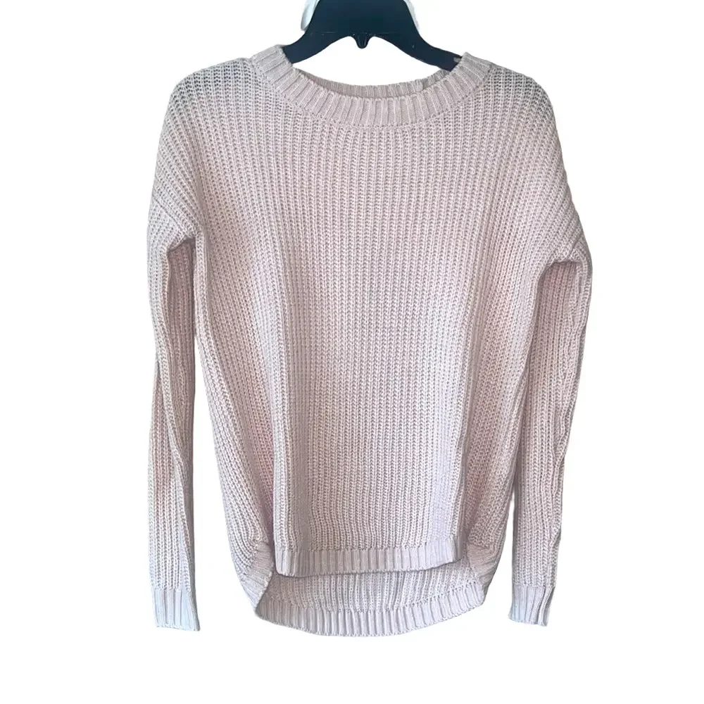 SO pink Crew Neck knit cozy light pink Sweater - Picture 2 of 8